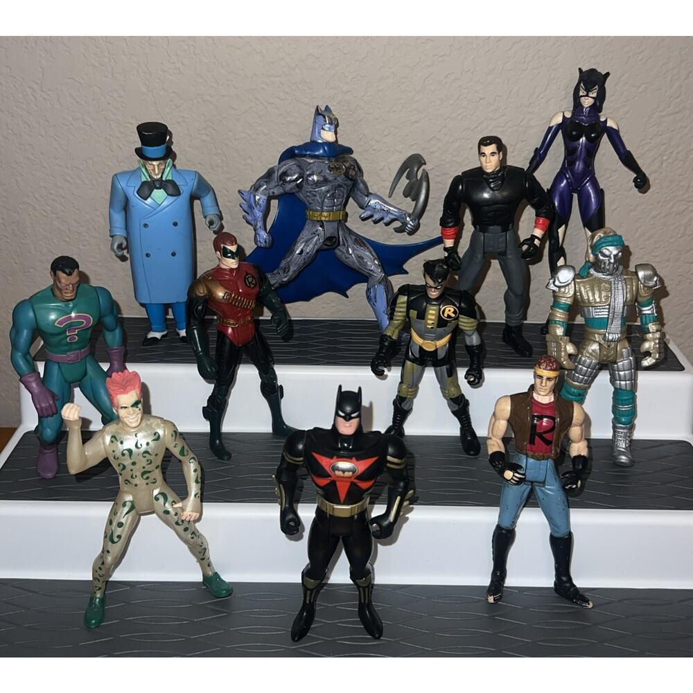Vintage 90s Kenner Batman Action Figures Lot Of 11 DC Comics 5” Tall Characters